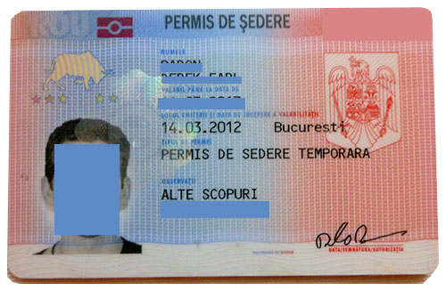 Romanian-residence-permit-PERMIS-DE-SEDERE Romanian residence permit permis de sedere